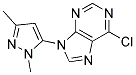 6-chloro-9-(1,3-dimethyl-1H-pyrazol-5-yl)-9H-purine Struktur