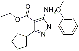 ethyl 5-amino-3-cyclopentyl-1-(2-methoxyphenyl)-1H-pyrazole-4-carboxylate Struktur