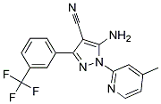 5-amino-3-[3-(trifluoromethyl)phenyl]-1-(4-methylpyridin-2-yl)-1H-pyrazole-4-carbonitril Struktur