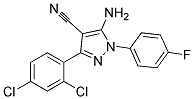 5-amino-3-(2,4-dichlorophenyl)-1-(4-fluorophenyl)-1H-pyrazole-4-carbonitrile Struktur