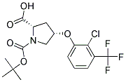 (2S,4S)-1-(tert-butoxycarbonyl)-4-[2-chloro-3-(trifluoromethyl)phenoxy]pyrrolidine-2-carboxylic acid Struktur