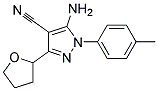 5-amino-3-(tetrahydrofuran-2-yl)-1-(4-methylphenyl)-1H-pyrazole-4-carbonitrile Struktur