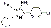 5-amino-1-(4-chlorophenyl)-3-cyclopentyl-1H-pyrazole-4-carbonitrile Struktur