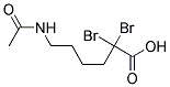 6-ACETAMIDO-2,2-DIBROMOHEXANOICACID Struktur