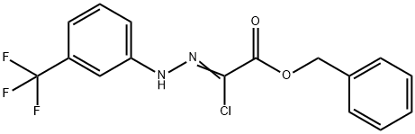 Benzyl2-chloro-2-[2-(3-trifluoromethylphenyl)hydrazono]acetate Struktur