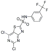 5,7-Dichlorothiazolo[4,5-d]pyrimidin-2-sulfonicacid(3-trifluoromethylphenyl)amide Struktur