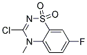 3-Chloro-7-fluoro-4-methyl-4H-1,2,4-benzothiadiazin-1,1-dioxide Struktur