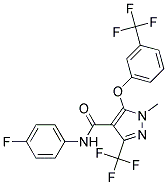 N-(4-Fluorophenyl)-1-methyl-3-(trifluoromethyl)-5-(3-(trifluoromethyl)phenoxy)-1H-pyrazole-4-carboxamide Struktur