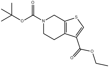 N-BOC-4,5,6,7-TETRAHYDRO-THIENO[2,3-C]PYRIDINE-3-CARBOXYLIC ACID ETHYL ESTER
 Struktur