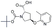 (2S,4R)-1-(tert-butoxycarbonyl)-4-[(3-methylpyridin-2-yl)oxy]pyrrolidine-2-carboxylic acid Struktur