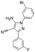 5-amino-1-(3-bromophenyl)-3-(3-fluorophenyl)-1H-pyrazole-4-carbonitrile Struktur