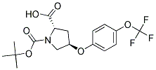 (2S,4R)-1-(tert-butoxycarbonyl)-4-[4-(trifluoromethoxy)phenoxy]pyrrolidine-2-carboxylic acid Struktur