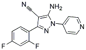 5-amino-3-(2,4-difluorophenyl)-1-pyridin-4-yl-1H-pyrazole-4-carbonitrile Struktur