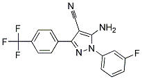 5-amino-3-[4-(trifluoromethyl)phenyl]-1-(3-fluorophenyl)-1H-pyrazole-4-carbonitrile Struktur