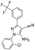 5-amino-1-(2-chlorophenyl)-3-[3-(trifluoromethyl)phenyl]-1H-pyrazole-4-carbonitrile Struktur