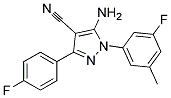 5-amino-1-(3-fluoro-5-methylphenyl)-3-(4-fluorophenyl)-1H-pyrazole-4-carbonitrile Struktur