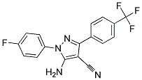 5-amino-3-[4-(trifluoromethyl)phenyl]-1-(4-fluorophenyl)-1H-pyrazole-4-carbonitrile Struktur