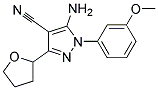 5-amino-3-(tetrahydrofuran-2-yl)-1-(3-methoxyphenyl)-1H-pyrazole-4-carbonitrile Struktur