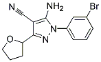 5-amino-1-(3-bromophenyl)-3-(tetrahydrofuran-2-yl)-1H-pyrazole-4-carbonitrile Struktur