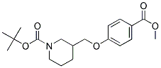 3-(4-Methoxycarbonyl-phenoxymethyl)-piperidine-1-carboxylic acid tert-butyl ester Struktur