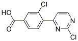 3-Chloro-4-(2-chloro-pyrimidin-4-yl)-benzoic acid Struktur