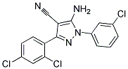 5-amino-1-(3-chlorophenyl)-3-(2,4-dichlorophenyl)-1H-pyrazole-4-carbonitrile Struktur