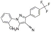 5-amino-1-(2-chlorophenyl)-3-[4-(trifluoromethyl)phenyl]-1H-pyrazole-4-carbonitrile Struktur