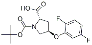 (2S,4R)-1-(tert-butoxycarbonyl)-4-(2,5-difluorophenoxy)pyrrolidine-2-carboxylic acid Struktur