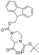 N-1-TERT-BUTOXYCARBONYL-4-FMOC-2-PIPERAZINE CARBOXYLIC ACID Struktur