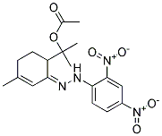 (+/-)-6-(1-ACETOXY-1-METHYLETHYL)-3-METHYL-2-CYCLOHEXEN-1-ONE2,4-DINITROPHENYLHYDRAZONE Struktur