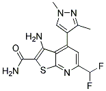 3-Amino-6-difluoromethyl-4-(1,3-dimethyl-1H-pyrazol-4-yl)-thieno[2,3-b]pyridine-2-carboxylicacidamide Struktur