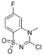 3-Chloro-6-fluoro-4-methyl-4H-1,2,4-benzothiadiazin-1,1-dioxide Struktur