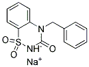 4-Benzyl-2H-1,2,4-benzothiadiazin-3(4H)-one-1,1-dioxidesodiumsalt Struktur