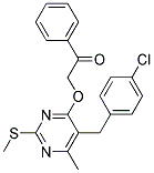 5-(4-Chlorobenzyl)-6-methyl-2-methylthio-4-phenacyloxypyrimidine Struktur