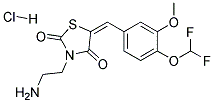 (5E)-3-(2-Aminoethyl)-5-[4-(difluoromethoxy)-3-methoxybenzylidene]-1,3-thiazolidine-2,4-dione hydrochloride Struktur