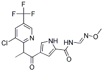 4-(2-(3-Chloro-5-(trifluoromethyl)-2-pyridinyl)propanoyl)-N-((methoxyimino)methyl)-1H-pyrrole-2-carboxamide Struktur