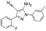 5-amino-3-(2-fluorophenyl)-1-(3-methylphenyl)-1H-pyrazole-4-carbonitrile Struktur