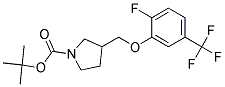 3-(2-Fluoro-5-trifluoromethyl-phenoxymethyl)-pyrrolidine-1-carboxylic acid tert-butyl ester Struktur