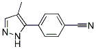 4-(4-methyl-1H-pyrazol-5-yl)benzonitrile Struktur