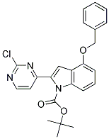 4-Benzyloxy-2-(2-chloro-pyrimidin-4-yl)-indole-1-carboxylic acid tert-butyl ester Struktur