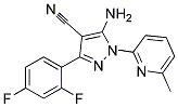 5-amino-3-(2,4-difluorophenyl)-1-(6-methylpyridin-2-yl)-1H-pyrazole-4-carbonitrile Struktur