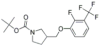 3-(2-Fluoro-3-trifluoromethyl-phenoxymethyl)-pyrrolidine-1-carboxylic acid tert-butyl ester Struktur