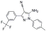 5-amino-3-[3-(trifluoromethyl)phenyl]-1-(4-methylphenyl)-1H-pyrazole-4-carbonitrile Struktur