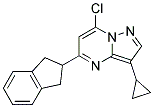 7-chloro-3-cyclopropyl-5-(2,3-dihydro-1H-inden-2-yl)pyrazolo[1,5-a]pyrimidine Struktur