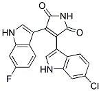 3-(6-chloro-1H-indol-3-yl)-4-(6-fluoro-1H-indol-3-yl)-1H-pyrrole-2,5-dione Struktur