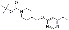 4-(6-Ethyl-pyrimidin-4-yloxymethyl)-piperidine-1-carboxylic acid tert-butyl ester Struktur