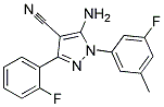 5-amino-1-(3-fluoro-5-methylphenyl)-3-(2-fluorophenyl)-1H-pyrazole-4-carbonitrile Struktur