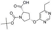 (2S,4S)-1-(tert-butoxycarbonyl)-4-[(6-ethylpyrimidin-4-yl)oxy]pyrrolidine-2-carboxylic acid Struktur