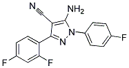 5-amino-3-(2,4-difluorophenyl)-1-(4-fluorophenyl)-1H-pyrazole-4-carbonitrile Struktur