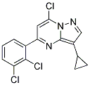 7-chloro-3-cyclopropyl-5-(2,3-dichlorophenyl)pyrazolo[1,5-a]pyrimidine Struktur